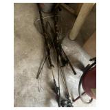Lot of Fishing Poles and Net