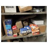 Shelf Lot of Car Parts and Hardware