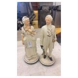 Victorian Style Couple Chalkware Statues
