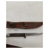 Case knife with sheath 3" blade length, 6" oal