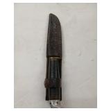 Western knife with sheath 4-3/8" blade, 8" oal