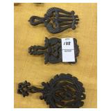 Cast Iron Trivets Hot Plates 3pc