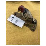 Vintage Cast Iron Red Headed Woodpecker Figurine
