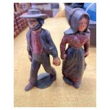 Vintage Hand Painted Cast Iron Figurine Amish