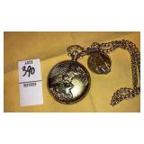 Eagle quartz japan movement pocket watch w/