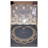 Vintage Avon Pearlized Lace necklace & earrings