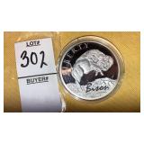 Liberty Bison national Mammal silver round