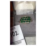 14k emerald & diamond cocktail ring
