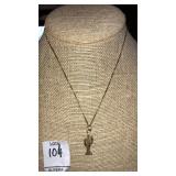 14k cactus pendant on 14k chain