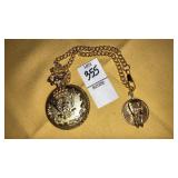 Goldstone American Eagle pocketwatch w/ chain &