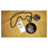 Quartz trout fishing pocket watch