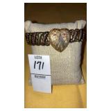 Vintage Lustern sweetheart heart locket bracelet