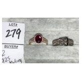 (2) 925 sterling rings