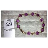 Swarovski Crystal Faceted amethyst gem bracelet