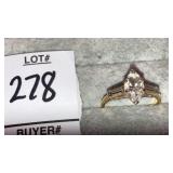 10k ring w/ CZ marquis solitaire