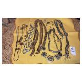 (8) vintage fashion necklaces (1 needs repair)