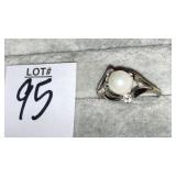 14k pearl & gem ring