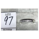 14k white gold & channel mount gems ring