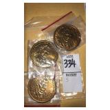 (3) bronze medallions 1971 50th anniv Natl