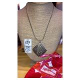 Brighton necklace w/reversable pendant &  pouch