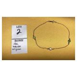 14k delicate bracelet w/ faceted gems