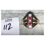 14k ruby diamond ring
