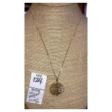 14k tree pendant on 14k chain w/ magnetic clasp (