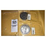 (2) sequential numbered 1971 silver Stephen T