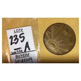 All Seeing Eye swastika good luck brass token