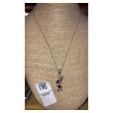 Southwest inlaid kokopeli pendant on sterling