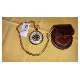 Majesti ï¿½DADï¿½ skeleton pocketwatch  w/ chain &