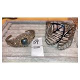 Stainless Leaf & 925 India cuff bracelets