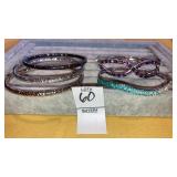 Rhinestone & faceted bangle bracelets