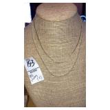 (2) sterling chains - box & ball chains