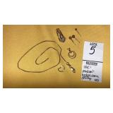 14k lot: tiny circle pendant, earring w/gem, 585