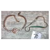 Evil eye crystal bracelet, Jai green gem bracelet