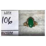 14k green gem ring