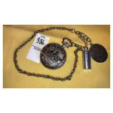 Unitron Railroad pocket watch w/ vial &