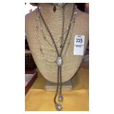 (2)rhinestone, pearl bead  vintage necklaces