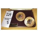 (2) U.S. Bank Gold-filled Pins w/gems