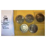 (5) Eisenhower dollar coins -(3) are bicentennial