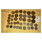 Foreign coins Canada Peru asst