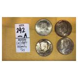 (4) 1964 Kennedy Half dollars