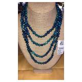 Blue colored Pearl lanyard necklace 40ï¿½ï¿½ single