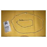 925 Sterling Necklace & bracelet w/ tiny faceted