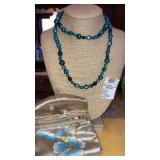 Honora Blue-colored Pearl Necklace 925 Sterling