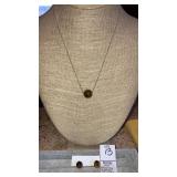 Tiger eye & 925 Sterling necklace & Earrings JCM