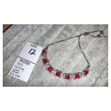 925 Sterling Affinity Red Coral Tennis Bracelet