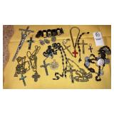 Religious saint bracelet, crosses, broken