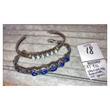 (2) 925 Sterling bracelets w/ gemstones